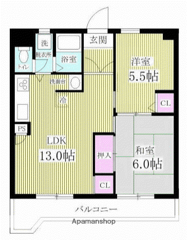 PIACEVOLE(2LDK/3階)の間取り写真
