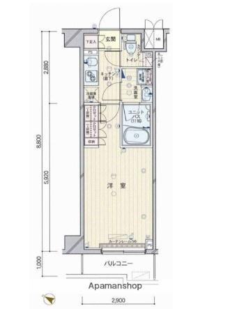 ルーブル川崎上平間弐番館(1K/5階)の間取り写真