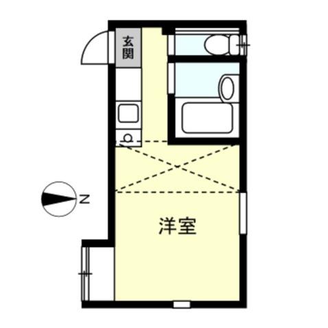パンシオン湘南台NO.2(ワンルーム/1階)の間取り写真