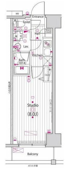 ガーラ新横浜グランドステージ(1K/9階)の間取り写真