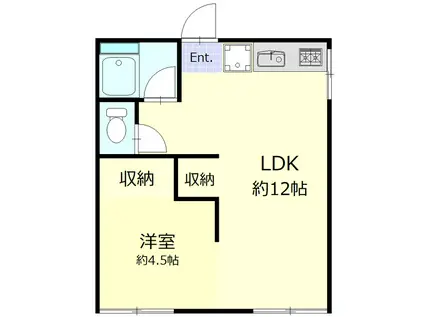 椿HOUSE(1LDK/1階)の間取り写真