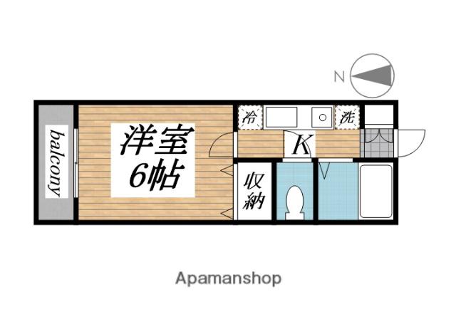 エレガンス鵠沼(1K/1階)の間取り写真