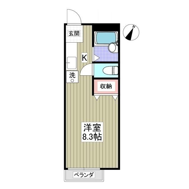 ジュネス榎戸(ワンルーム/2階)の間取り写真