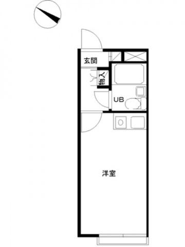 スカイピア港南台(ワンルーム/1階)の間取り写真