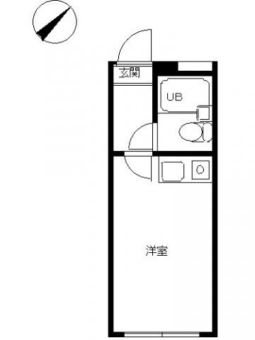 スカイピア弘明寺(ワンルーム/2階)の間取り写真