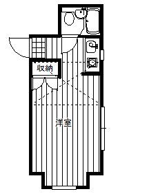 ドルフ鶴巻第12(ワンルーム/2階)の間取り写真