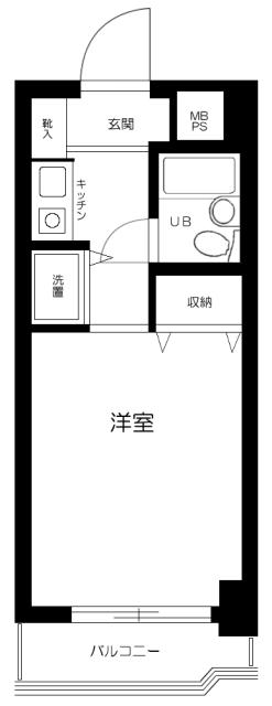 ライオンズマンション仲六郷(1K/4階)の間取り写真