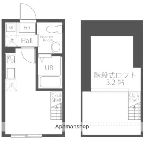 ハーミットクラブハウスコルド(ワンルーム/1階)の間取り写真