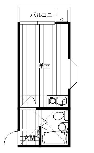 ライフアップ新子安(ワンルーム/2階)の間取り写真
