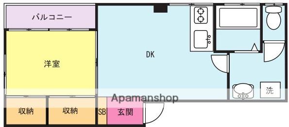 コーポ堀(1DK/2階)の間取り写真