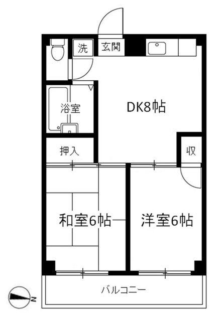 聖美ハイツ 2階階 間取り