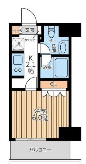 CITY LUX TOBE(1K/7階)の間取り写真