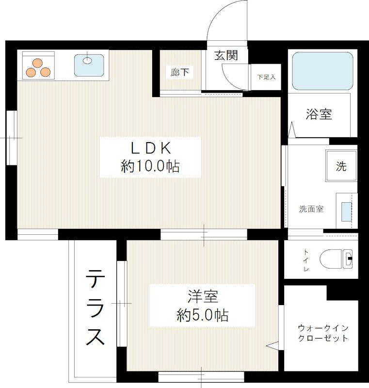 RANA DORO(1LDK/1階)の間取り写真