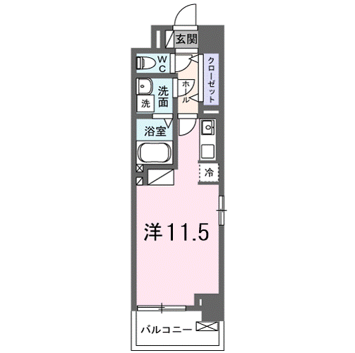 カームプレイン森崎(ワンルーム/5階)の間取り写真