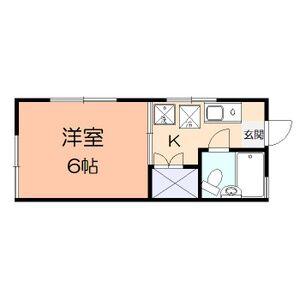 高橋荘(1K/1階)の間取り写真