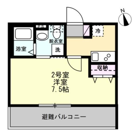 ベイルーム横須賀フローレンス(1K/1階)の間取り写真