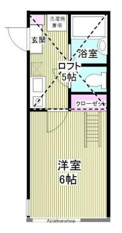 トリニティコート(1K/2階)の間取り写真