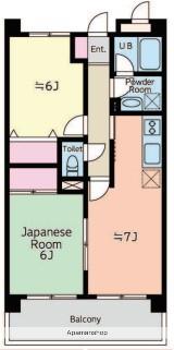 サンステージ茅ヶ崎(1SLDK/2階)の間取り写真