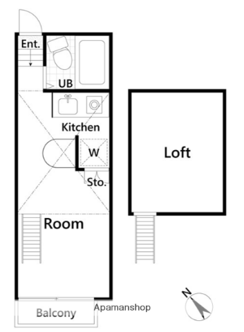 サンファン海老名(ワンルーム/2階)の間取り写真