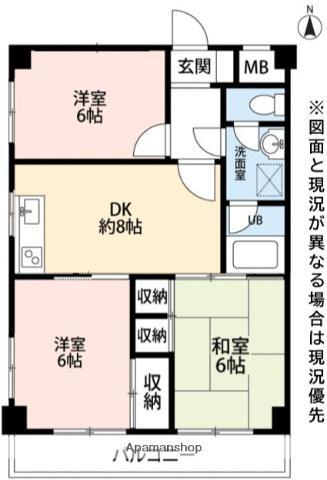 メゾンふじさわ(3DK/1階)の間取り写真