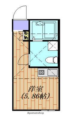 ベーネ横浜根岸(ワンルーム/2階)の間取り写真