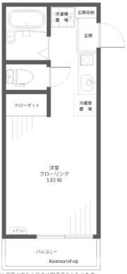 ラ・ヴィール杉田(1K/2階)の間取り写真