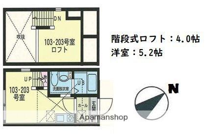 ハーミットクラブハウス山手II(ワンルーム/2階)の間取り写真