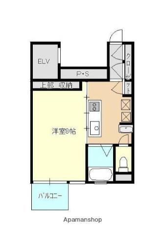 ヴィヴァント(ワンルーム/8階)の間取り写真