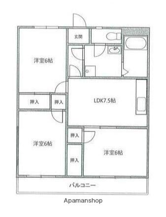 エトワール湘南(3DK/2階)の間取り写真
