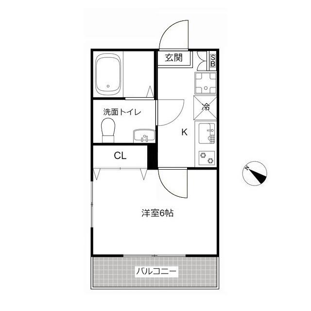 MQUARTO淵野辺1(1K/1階)の間取り写真