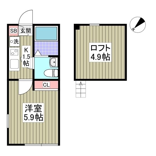 アザーレ・キュリオス日吉A(ワンルーム/1階)の間取り写真