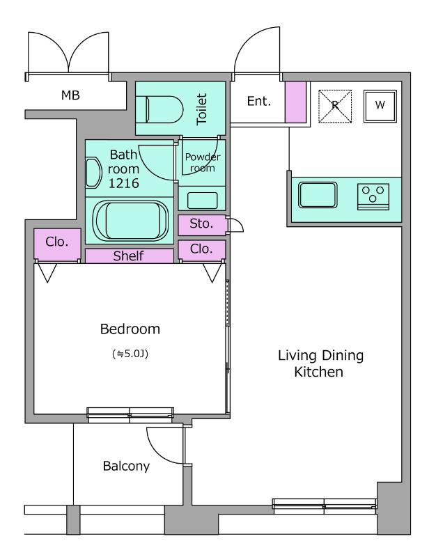 レジディア横濱馬車道 (1LDK/6階)の間取り写真
