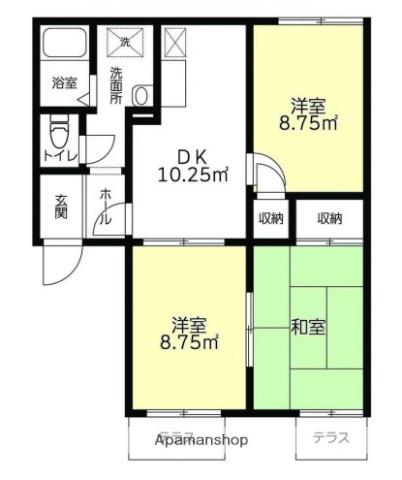 スプルースⅣ B(3DK/2階)の間取り写真
