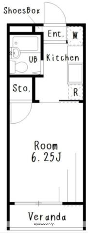 NYハイツⅡ(1K/2階)の間取り写真