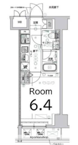 CREST TAPP SHIN YOKOHAMA(1K/2階)の間取り写真