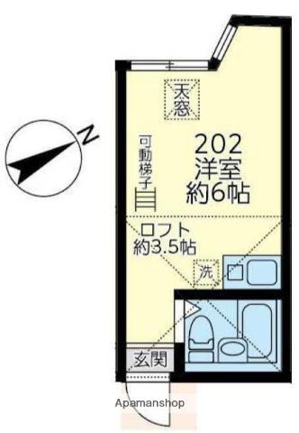 ユナイト港南サイレンスター(ワンルーム/2階)の間取り写真