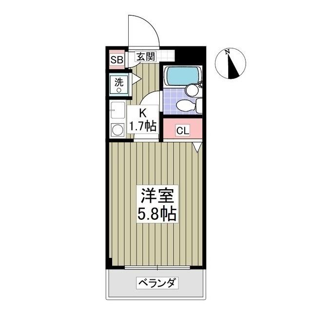 ハイツオータニ(1K/3階)の間取り写真