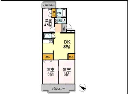 ビューテラス(3DK/3階)の間取り写真