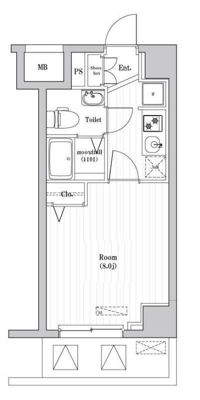 N-STAGE HON-ATSUGI SAKAECHO(1K/3階)の間取り写真