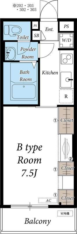 リブリ・FAVEUR(1K/3階)の間取り写真