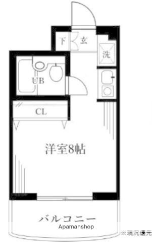 ブランニュー青葉台(ワンルーム/1階)の間取り写真