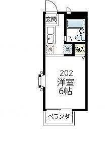 クレセントA(ワンルーム/2階)の間取り写真