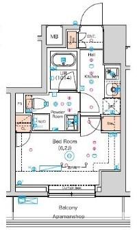 スクエアシティ横濱大通公園AZ(1K/8階)の間取り写真