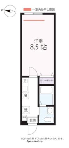 ハーミットクラブハウスMIX杉田(1K/2階)の間取り写真