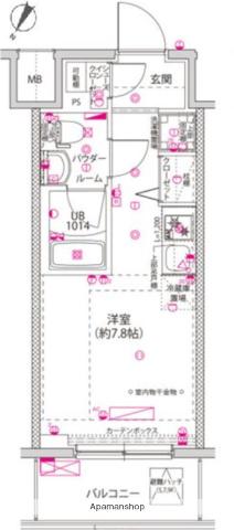 クラリッサ横浜シエル(ワンルーム/8階)の間取り写真