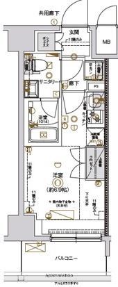 CREST TAPP 川崎Ⅱ(1K/7階)の間取り写真