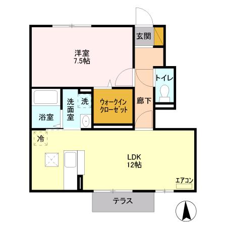 マ・メゾン(1LDK/1階)の間取り写真