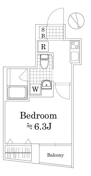 ラフィスタ横浜黄金町(1K/1階)の間取り写真