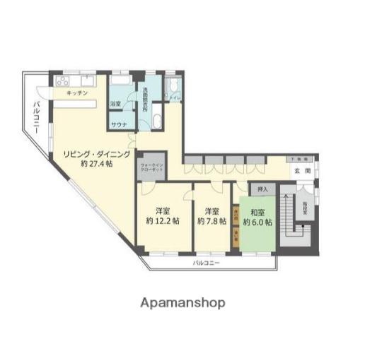 綾部ビル(3SLDK/4階)の間取り写真