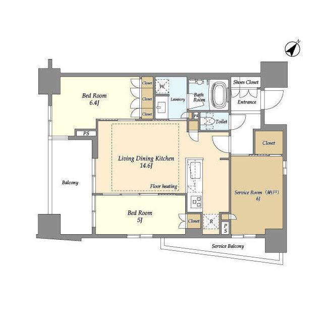 横須賀中央レジデンス(2SLDK/3階)の間取り写真